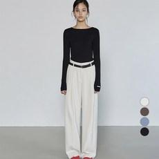 MICHIKOLONDON 女式兩針褶邊寬休閒褲