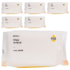 HOLA real濕式衛生紙-可沖入馬桶、柔軟親膚、方便攜帶, 60張, 6包