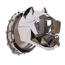 MyCozyCar 汽車鬥牛犬啟動按鈕保護蓋, 1個, 金屬銀