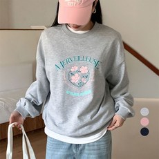 아피나르 여성용 로맨틱 빈티지 그래픽 프린트 스웻셔츠