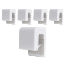 리빙메이커 무타공 간편 클립형 치약걸이, 화이트, 5개