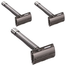 Abern 刮鬍刀 震動式 手動 復古 舊款 黑色, 1入, 3個