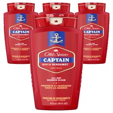 올드스파이스 캡틴 바디워시 베르가못, 473ml, 4개