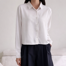 Lalaon 女款防皺基本款短版翻領襯衫 TSP2746