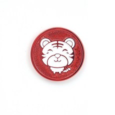 GIVOTGOLF 十二生肖圓形籌碼角色高爾夫球標, 寅虎 (紅色), 1個