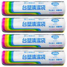 台塑 實心捲取式清潔垃圾袋, 70L, 4捲