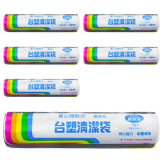 台塑 實心捲取式清潔垃圾袋, 70L, 6捲
