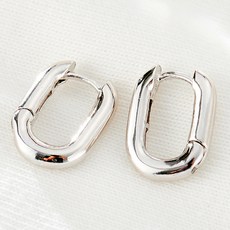 노이드비 여성용 전체순은 925실버 미니 민자 타원 원터치링 귀걸이 16mm