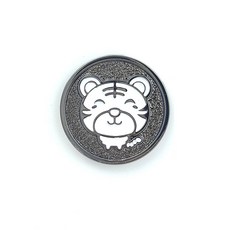 지봇골프 십이지신 써클칩 캐릭터 골프 볼마커, 인호랑이 (블랙), 1개
