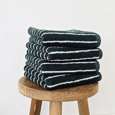 기라로쉬 국내생산 타올 180g 40수 코마사, 스트라이프 그린, 4개