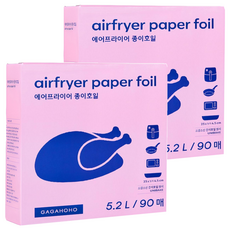 GAGAHOHO 氣炸鍋料理紙 方形碟型 5.2L, 90入, 2包, 23cm