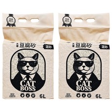PET SONG CATBOSS系列 木薯豆腐貓砂 1.5mm, 混砂, 6L, 2包