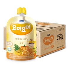 요미요미 야채와 과일 주스 100 ml, 노랑, 100ml, 24개