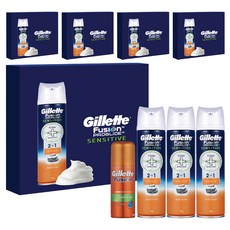 질레트 퓨전 프로글라이드 센서티브 2in1 액티브 스포츠 쉐이빙폼 245g 3개 +퓨전하이드라젤 70g 1개, 5세트