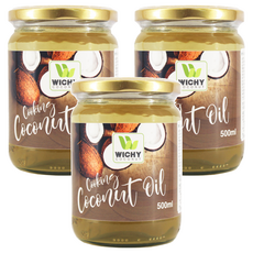 WICHY COCONUT 椰子油 烹飪用, 500ml, 3罐