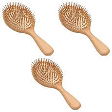 메오 원목 두피 마사지 브러쉬 빗 대, 3개