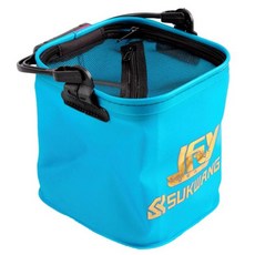 수광 낚시 접이식 EVA 밑밥통, 블루
