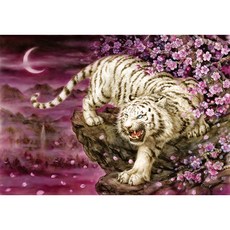 月光下櫻花白虎拼圖 PS1003, 1000件, 混合顏色, 1個