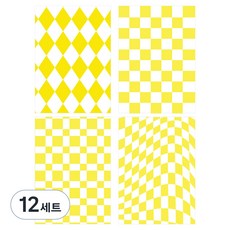 Iciel design 6孔補充內頁 棋盤格 4款組合 檸檬, 12套
