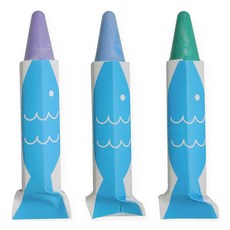 kitpas 環保無毒浴室水洗蠟筆3件組 日本製 紫色 + 藍色 + 綠色, 1盒, 3色