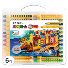 문교 레일 크레파스, 24색, 6개