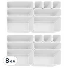 아리코 조립식 다용도 서랍정리함, 화이트, 8세트