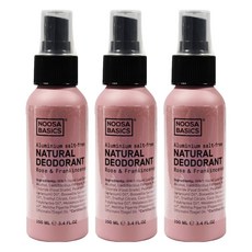 NOOSA BASICS 腋下噴霧 玫瑰乳香 天然成分 持久清新 男女適用, 100ml, 3瓶