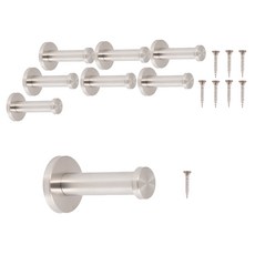 Cholmuldaejang 牆壁衣架 牆面掛鉤 圓柱 螺絲固定式 4入組, 03 銀色, 2套