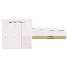 小麥購物 日程計劃便條本 G408 39g, 10本, 60張, 週計劃 白色 + 粉紅色 + 黑色