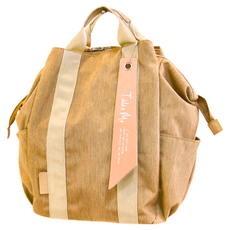 Take Me 媽媽包 後背手提掛車三用 大容量多口袋收納 表面防水材質 1個, 37 x 44 x 14.5cm, 沙色