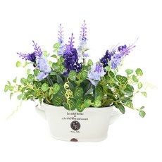 仿真薰衣草盆栽, 1個, 米色 + 綠色 + 紫色