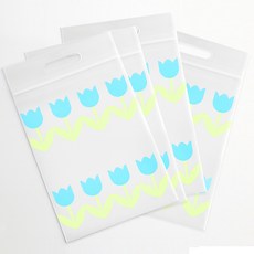 탐사 귀여운 구디백 손잡이 지퍼백 포장 봉투, 플라워, 50개