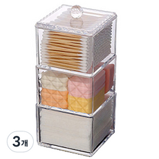 LADIY 化妝棉收納盒 3層, 單一顏色, 3個