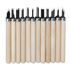 神崎家居 (12件組) 高級木工雕刻刀具組 專業雕刻工具, 1入