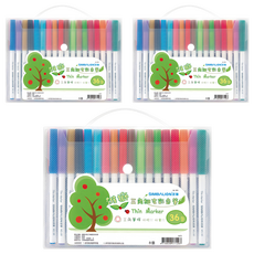 SIMBALION 雄獅 三角細字彩色筆 3036, 36色, 3盒