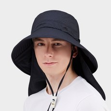 Sunglade 成人款防紫外線遮陽片露營帽, 黑色