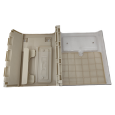 SHCJ 生活采家 隨手撥壁掛折疊垃圾桶, 廚房浴室適用, 無痕壁貼, 磁鐵固定垃圾袋, 大口徑不易灑, 01奶油白, 展開23.5 x 17.5 x 28cm