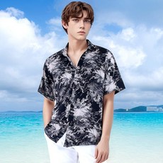 男士涼爽度假風夏威夷花卉襯衫 NCC139