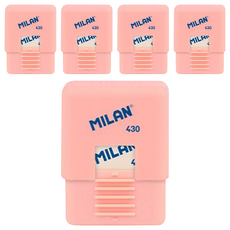 MILAN 方形橡皮擦 1918系列, 4色隨機, 5個