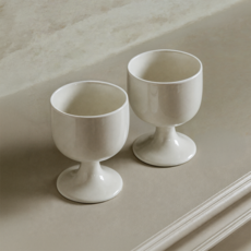MAISON OBJET 勞倫斯高腳杯 280ml, 奶油白, 2個
