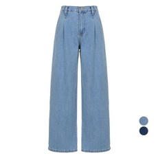 에이비에프지 여성용 면 뒷밴딩 원턱 와이드 데님팬츠 AFZ5MP47