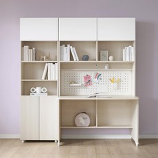 꿈꾸는요셉 네오 책상 + 책장 + 타공판 + 충전기 세트 1200 방문설치, 화이트 + 오크