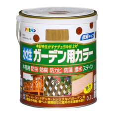 ASAHIPEN 朝日塗料 水性室內外護木漆 底漆面漆一劑完成 防蟲防腐防霉 0.7L, 1罐