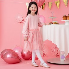 Lolly Tree 女童款泡泡袖細閃連身紗裙