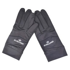 XUELUNZI 冰絲防曬手套 涼感觸控 100%尼龍, 黑, 長度23cm 掌寬9cm 袖口圍18.5cm