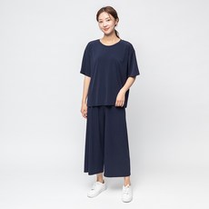 CARET 女款寬鬆涼感短袖寬長褲套裝