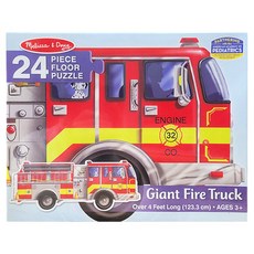 Melissa&Doug 瑪莉莎 地板拼圖 巨型消防車, 24片, 1盒