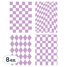Iciel design 6孔補充內頁 棋盤格 4款組合 薰衣草, 8套