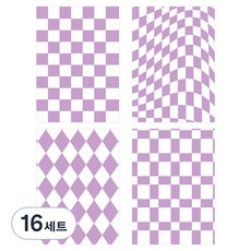아이씨엘디자인 6공 리필 속지 체커 보드 4종 세트 라벤다, 16세트