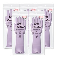 롯데이라이프 착한 고무장갑, 퍼플, 중(M), 5개
